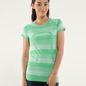 Lululemon Women's Run: Swiftly Tech Short Sleeve - Green Stripe